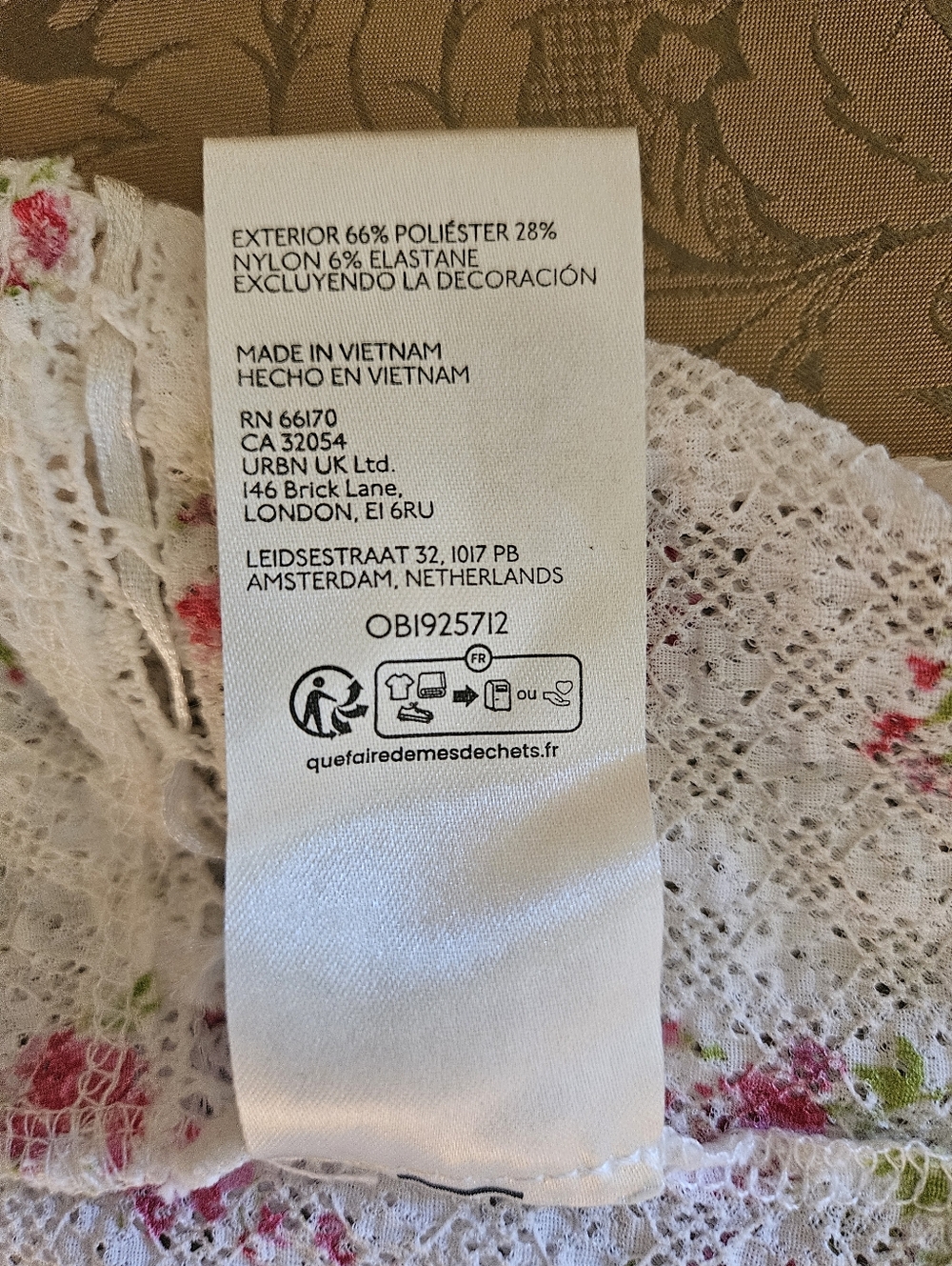 NWOT Free People White/Pink Floral LaceCrop Top - Picture 17 of 17